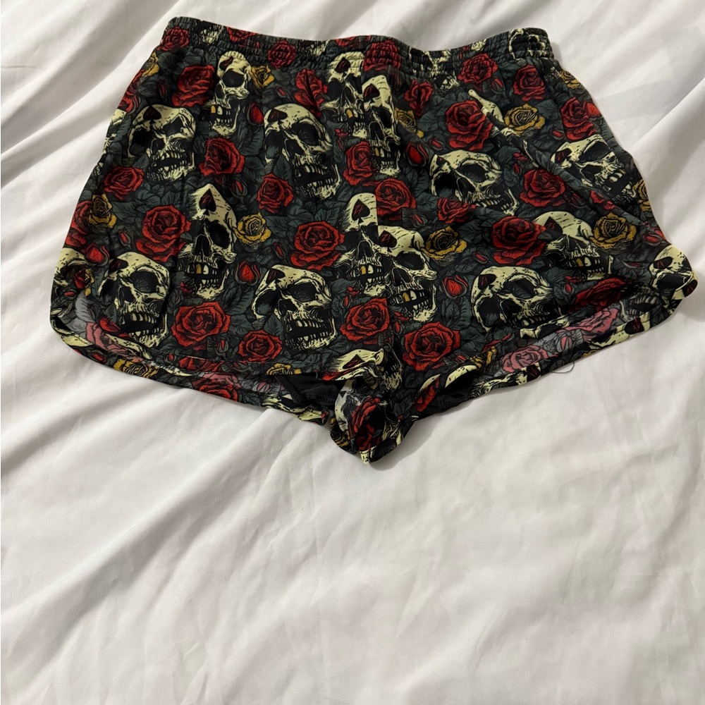 Men's Skull and Rose Athletic Shorts